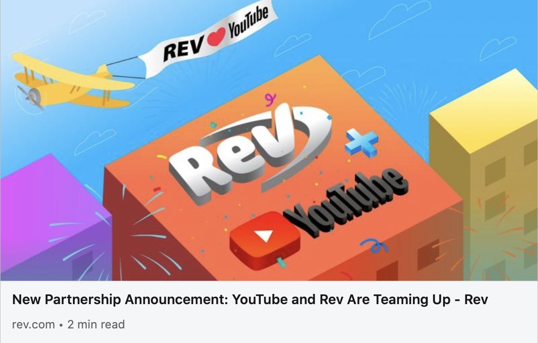 New Partnership Announcement: YouTube and Rev Are Teaming Up - Rev